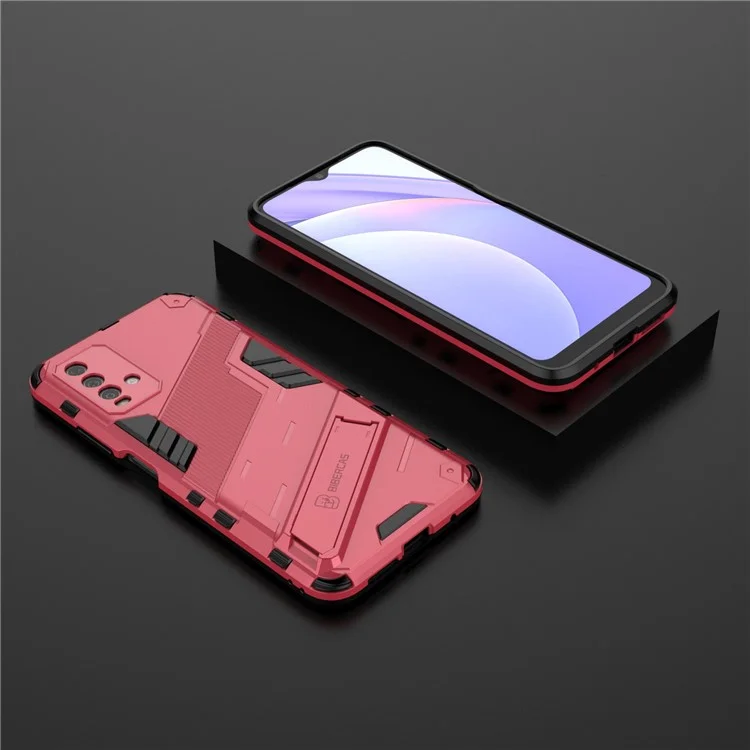 Kickstand Design Anti-Drop PC + TPU Hybrid Phone Case Cover for Xiaomi Redmi Note 9 4G (Qualcomm Snapdragon 662) / Redmi 9 Power / Redmi 9T - Rose