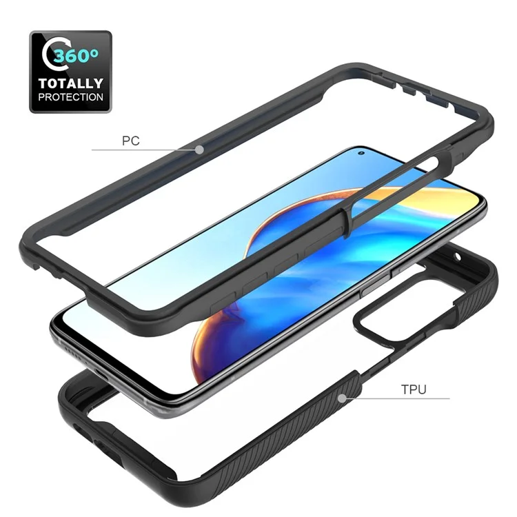 Custodia Ibrida TPU + PC Per Xiaomi mi 10T 5g/mi 10T Pro 5G/Redmi K30S Copertina di Telefono Assorbito da Shock - Nero