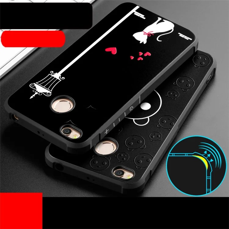Pattern Printing All-wrapped Drop-proof TPU Case Accessory for Xiaomi Redmi 4X - Bear Heads