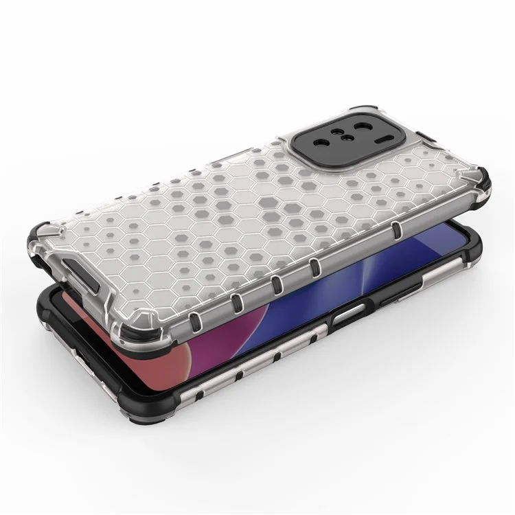 Custodia per cellulare in TPU anti-urto a nido d'ape + PC per Xiaomi Redmi K40/Redmi K40 Pro/Poco F3/Mi 11i - Grigio