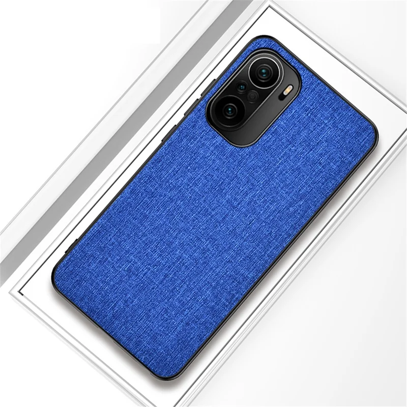 TPU Rivestito in Stoffa + PC Protezione Full Protection Case di Copertura Per Telefono Ibrido Per Xiaomi Redmi K40/K40 Pro/K40 Pro +/mi 11i/Poco F3 - Blu