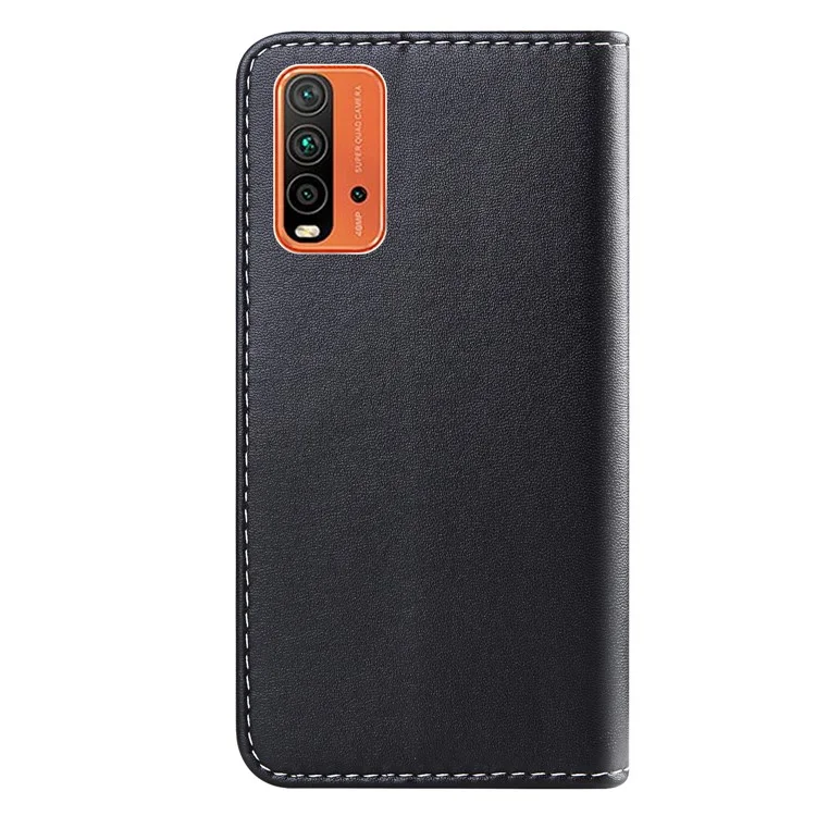 Portafoglio di Giunzione a Tre Colori Protettore PU Cettura PU Per Xiaomi Redmi 9T / Nota 9 4G (Qualcomm Snapdragon 662) / 9 Potere - Bianco/nero/grigio