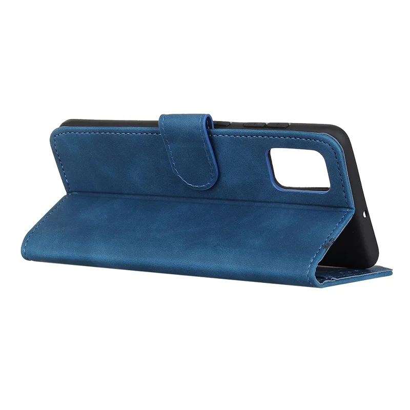 KHAZNEH Wallet Design Retro Style Folio Flip PU Leather Case Shell for Xiaomi Poco M5s 4G / Redmi Note 10 4G / Note 10S 4G - Blue