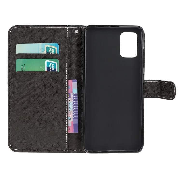 3D Pattern Printing Cross Texture Leather Wallet Stand Case Shell for Xiaomi Poco M5s 4G / Redmi Note 10 4G / Note 10S 4G - Wolf
