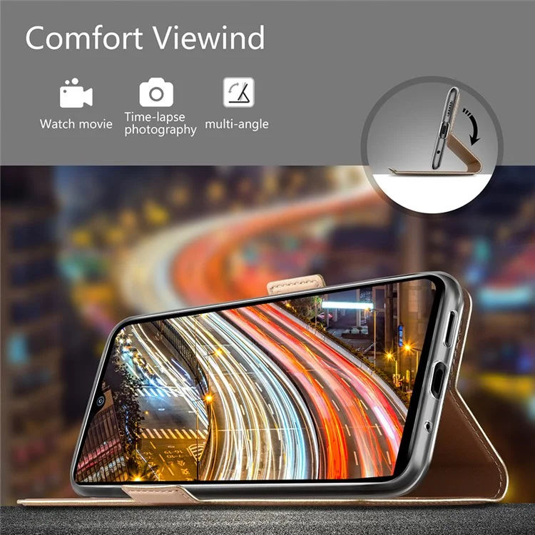 Étui de téléphone en cuir PU à absorption automatique pour Xiaomi Redmi 9T / 9 Power / Note 9 4G - Or