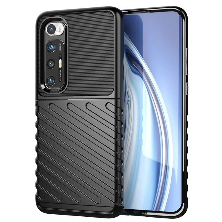 Thunder Series Twill Texture TPU Phone Case for Xiaomi Mi 10S - Black