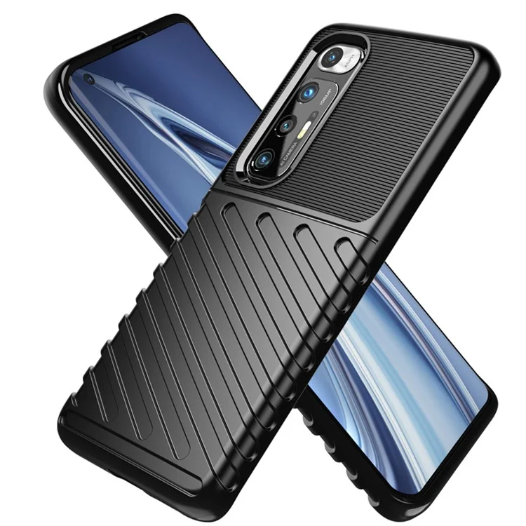 Thunder Series Twill Texture TPU Phone Case for Xiaomi Mi 10S - Black