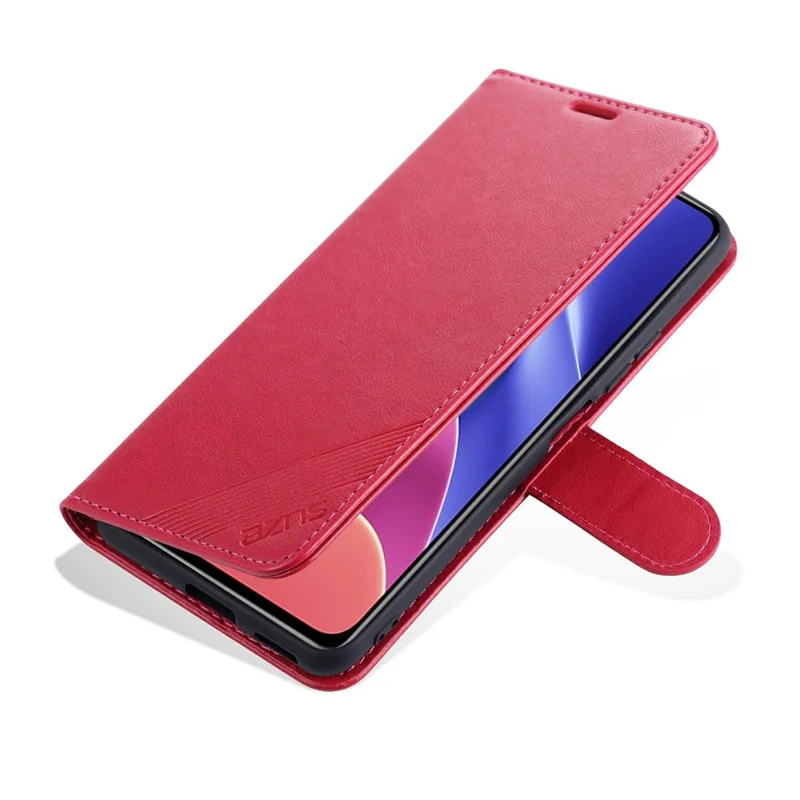 AZNS Wallet Stand Leather Protective Case for Xiaomi Redmi K40/K40 Pro / Xiaomi Poco F3 - Red