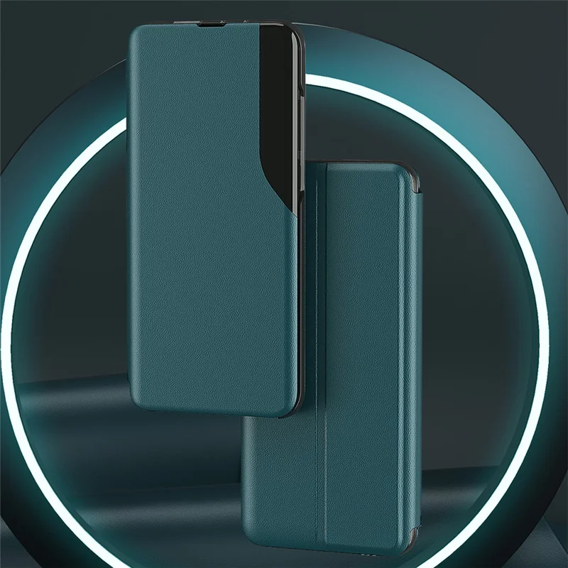 Чехол-книжка из искусственной кожи с подставкой для Xiaomi Poco M5s 4G / Redmi Note 10 4G / Note 10S 4G — Зеленый
