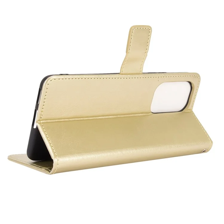 Crazy Horse Texture Wallet Design pe Coperchio Per Per Piettore Per PU Coperchio Per Xiaomi Redmi K40 Pro / Redmi K40 / Redmi K40 Pro+ / Mi 11i / Poco F3 - Oro