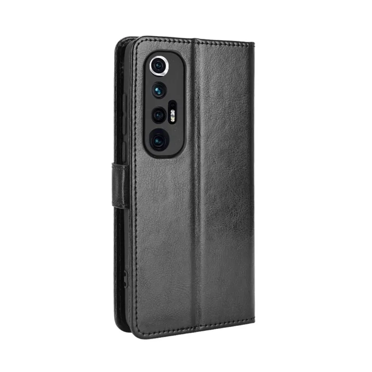 Crazy Horse Texture Willet Design PU Cuero Pulo Cubierta Del Protector de la Xiaomi mi 10S - Negro