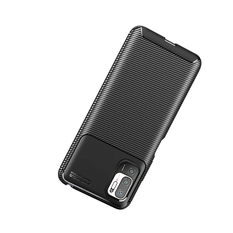 Custodia in TPU ultra sottile con texture in fibra di carbonio, antiurto, per Xiaomi Redmi Note 10 5G/Poco M3 Pro 5G/4G - Nero