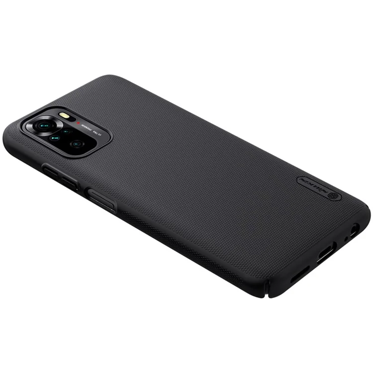 Nillkin Super Frosted Shield Series PC Case de Teléfono Para Xiaomi Redmi Note 10 4G / Redmi Nota 10s - Negro