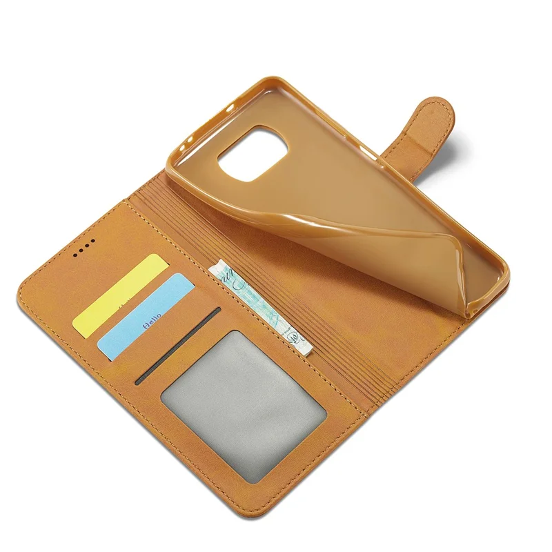 LC.IMEEKE Wallet Stand Leather Shell Phone Cover Case for Xiaomi Poco X3 NFC / Xiaomi Poco X3 - Brown