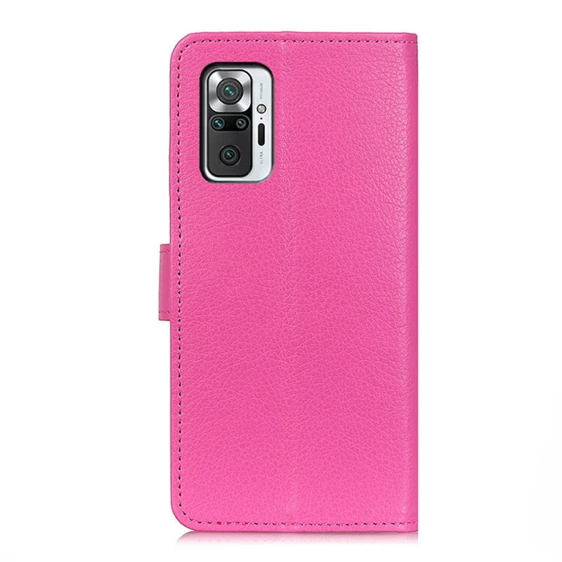 For Xiaomi Redmi Note 10 Pro 4G (Global) / Redmi Note 10 Pro Max Classic Style Litchi Texture PU Leather Wallet Phone Case Magnetic Closure Stand Flip Book Cover - Rose