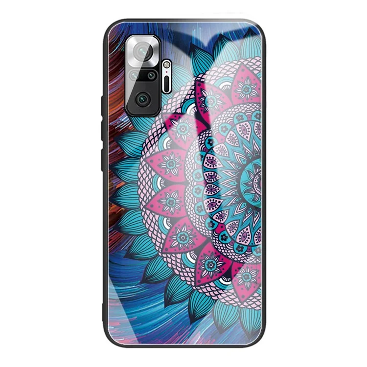 Pattern Printing Tempered Glass + TPU Hybrid Phone Case for Xiaomi Redmi Note 10 Pro Global Edition - Abstract Flower
