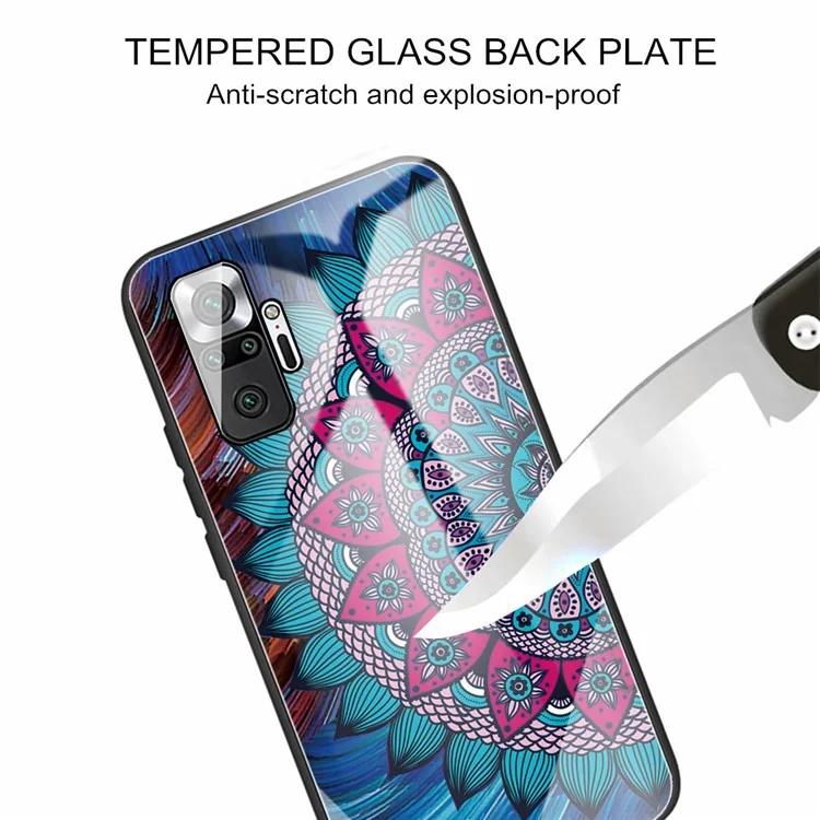 Pattern Printing Tempered Glass + TPU Hybrid Phone Case for Xiaomi Redmi Note 10 Pro Global Edition - Abstract Flower