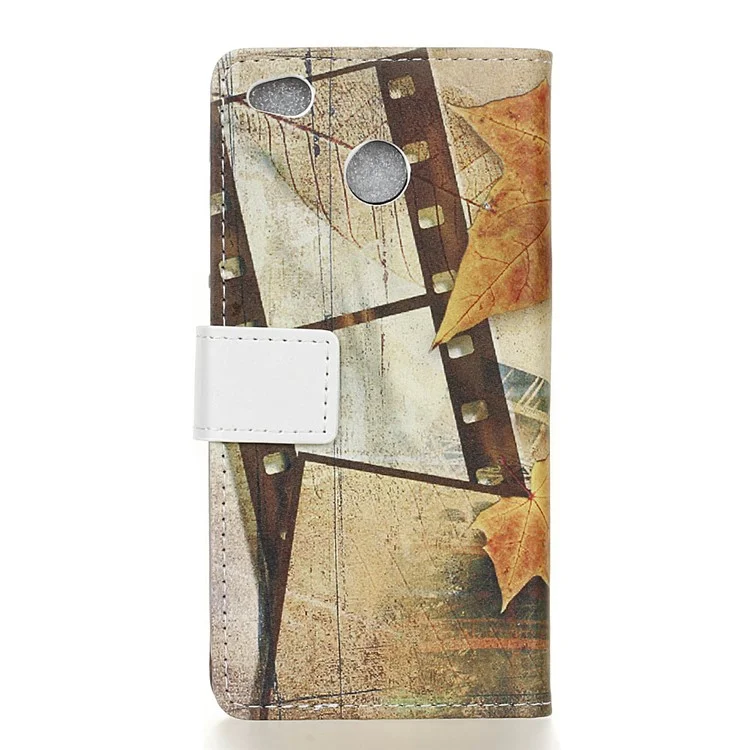 Pattern Printing Wallet Leather Foldable Casing for Xiaomi Redmi 4X - Eiffel Tower and Maple Leaves