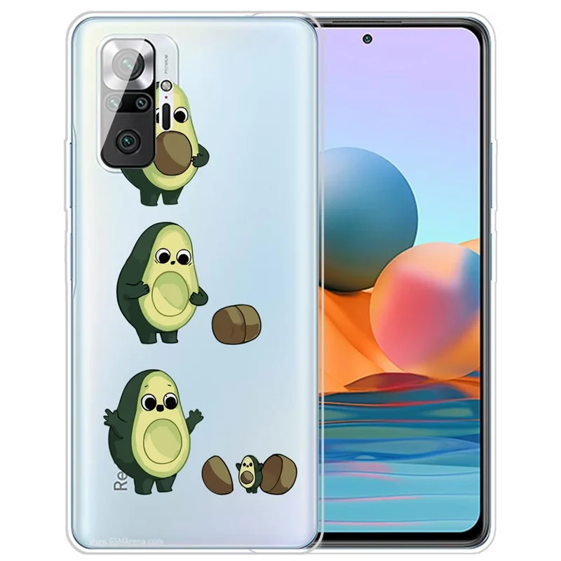 TPU Phone Case for Xiaomi Redmi Note 10 Pro/Pro Max IMD Pattern Shock-proof Phone Cover - Avocado