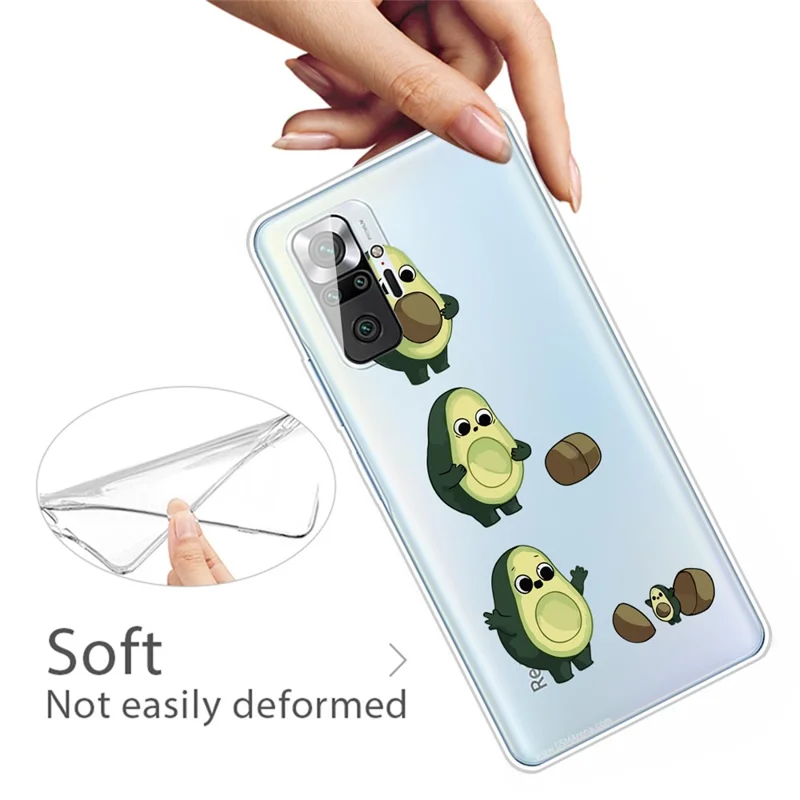 TPU Phone Case for Xiaomi Redmi Note 10 Pro/Pro Max IMD Pattern Shock-proof Phone Cover - Avocado
