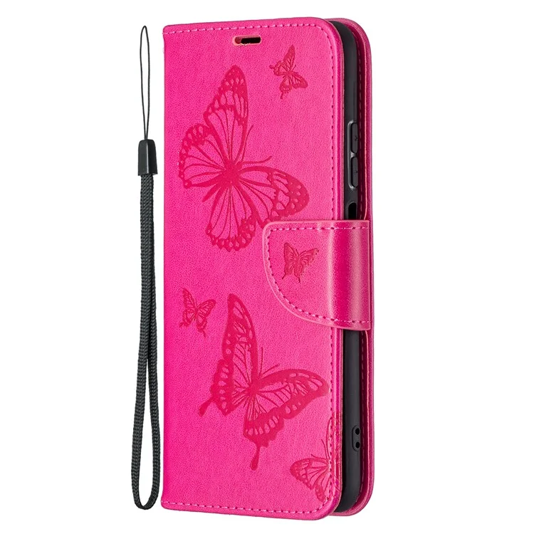 Impresión de la Billetera de Cuero de Soporte de Mariposa Para Xiaomi Redmi Note 10s / Nota 10 4G - Rosa