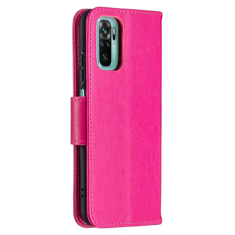 Impresión de la Billetera de Cuero de Soporte de Mariposa Para Xiaomi Redmi Note 10s / Nota 10 4G - Rosa