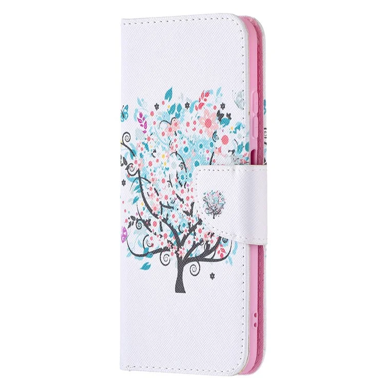 Pattern Printing Magnetic Closure Wallet PU Leather Stand Phone Case Shell for Xiaomi Redmi Note 10 4G / Note 10S / Poco M5s 4G - Tree