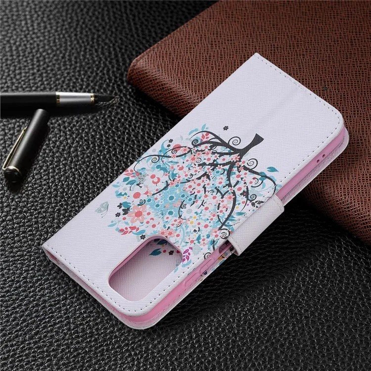 Pattern Printing Magnetic Closure Wallet PU Leather Stand Phone Case Shell for Xiaomi Redmi Note 10 4G / Note 10S / Poco M5s 4G - Tree