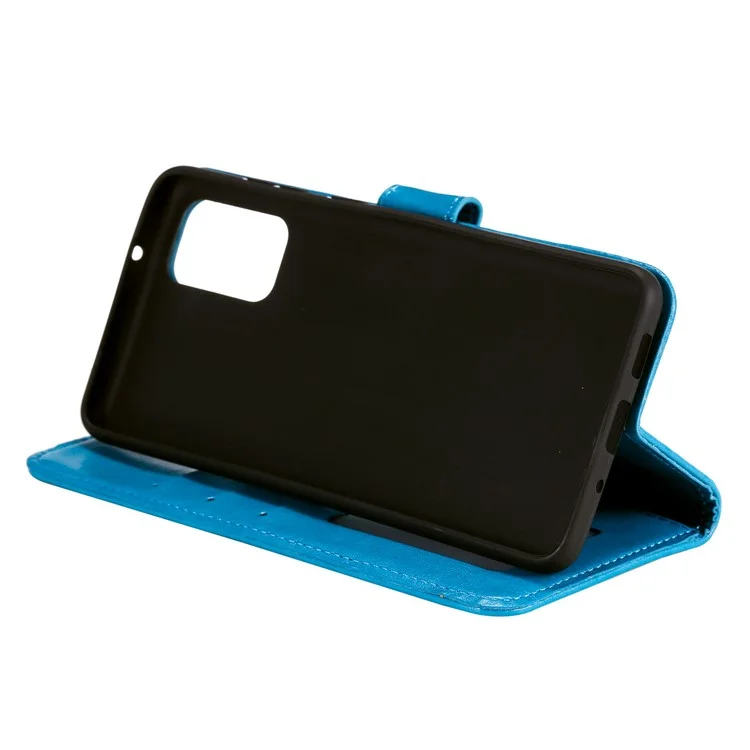 Caixa de Couro da Carteira de Flor Mandala Impressa Com Cinta Para Xiaomi Redmi K40 - Azul
