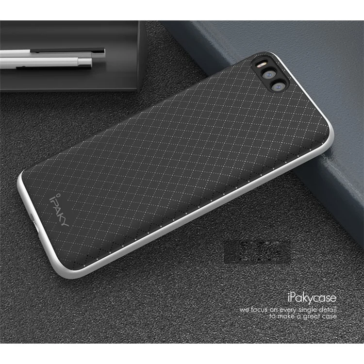IPAKY 2-Piece PC Bumper + TPU Hybrid Case Cover for Xiaomi Mi 6 - Silver