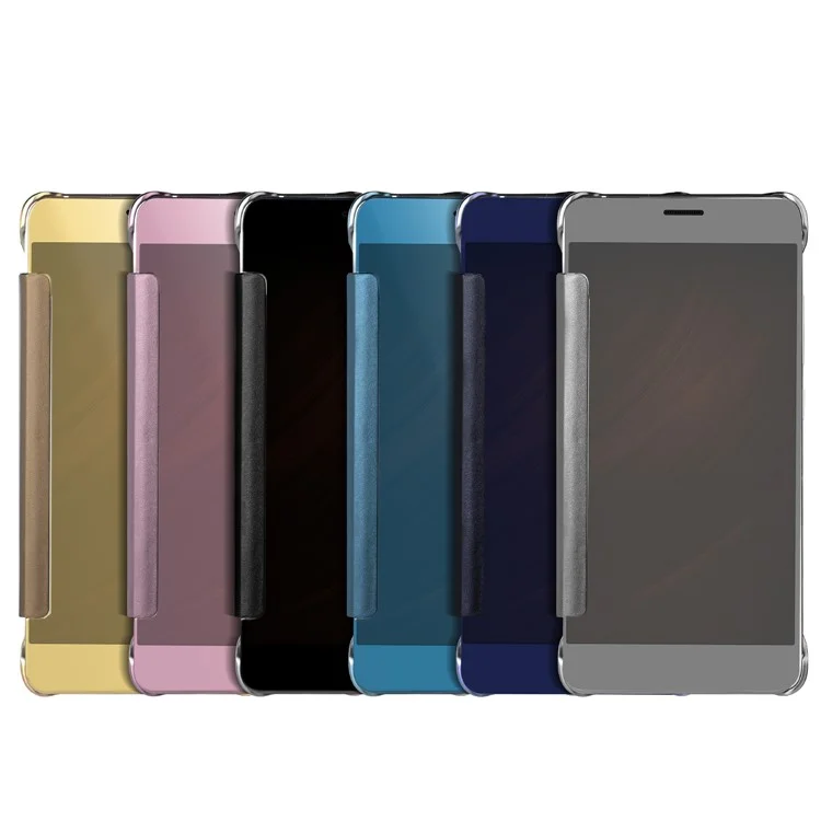 For Xiaomi Redmi Note 4 Electroplating Mirror Surface PC Leather Smart Casing Cover - Silver