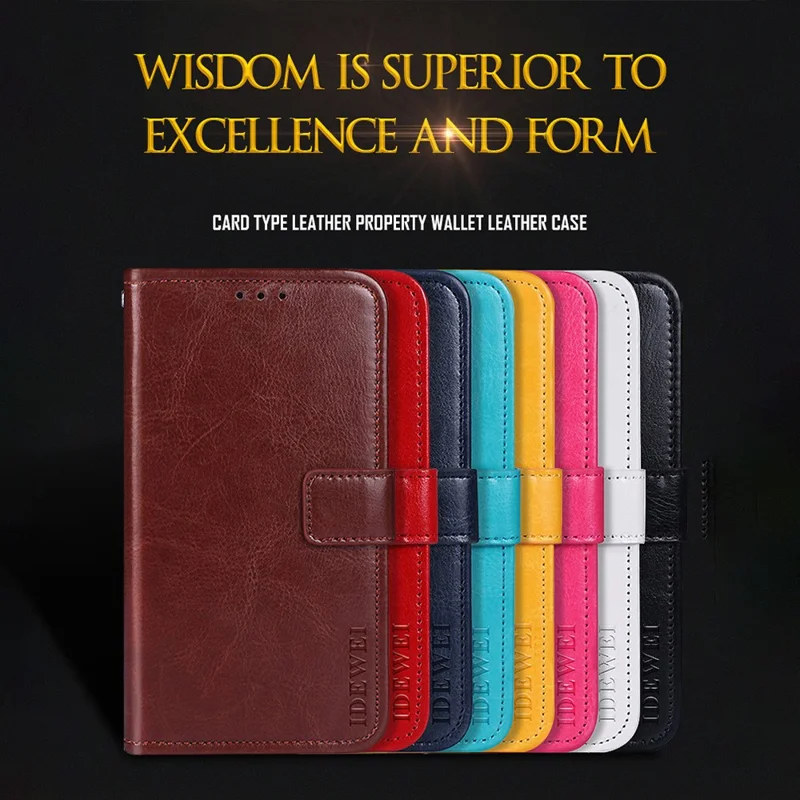 IDEWEI Crazy Horse Texture Leather Wallet Folio Flip Mobile Phone Case for Xiaomi Poco X3 Pro - Dark Blue