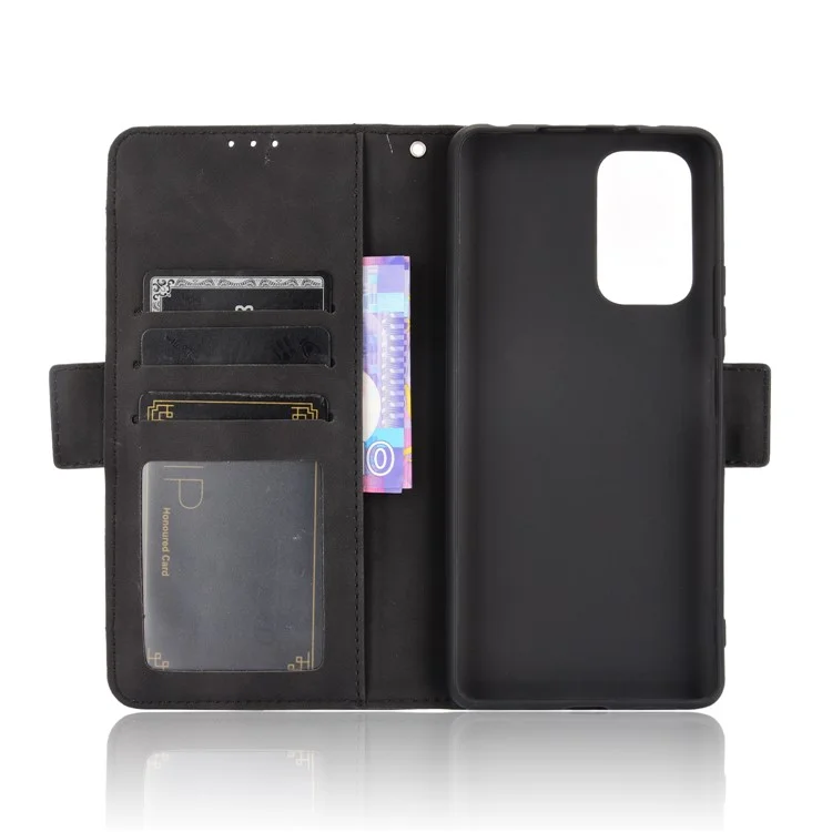 Multiple Card Slots Design Leather Wallet Fallständer Für Xiaomi Redmi Note 10 Pro / HINWEIS 10 PRO MAX Anti-Drop-Telefonzubehör - Schwarz