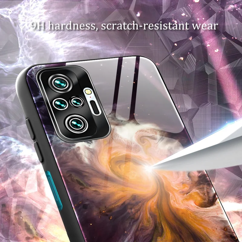 Marble Texture Tempered Glass Back + TPU Combo Case for Xiaomi Redmi Note 10 Pro/Note 10 Pro Max - Style G