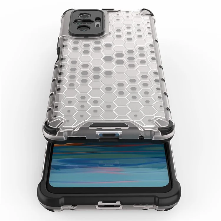 Funda híbrida de TPU con patrón de panal para Xiaomi Redmi Note 10 Pro/Note 10 Pro Max - Gris