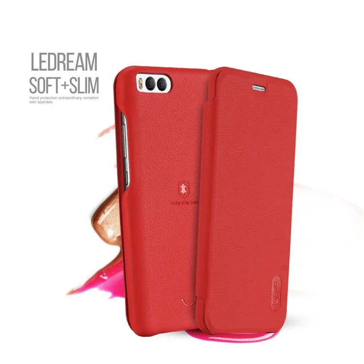 LENUO Ledream Series Flip Leather Phone Case for Xiaomi Mi 6 - Red