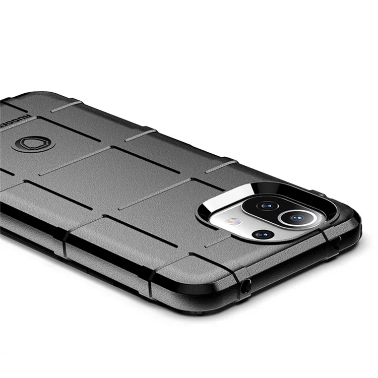 Textura Cuadrada de la Cuchor Cuadrada Aprofícula Apráfica TPU TPU Case de Portada Para Xiaomi Mi 11 Lite 4G / 5G / 11 Lite 5g ne - Negro