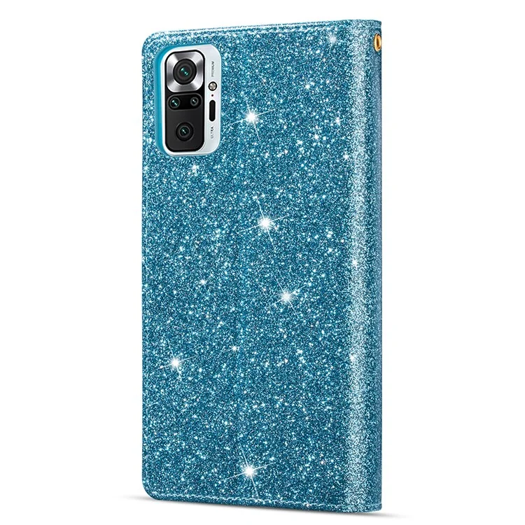 Étui De Portefeuille À Fermeture À Glissière De Style Étoilé Scintillant STRAY - Bleu