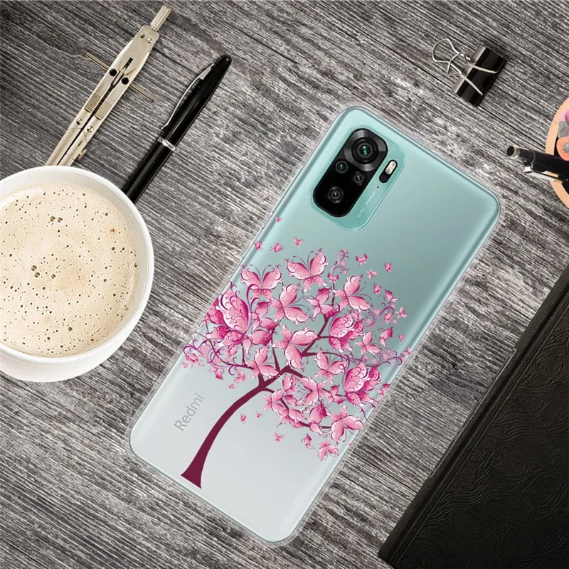 For Xiaomi Redmi Note 10 4G / Note 10S 4G / Poco M5s 4G Drop Resistant Pattern Printing Well-Protected TPU Phone Case - Butterfly Tree