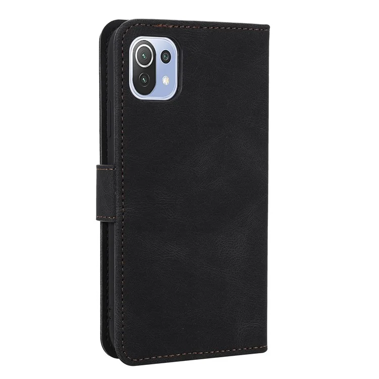 Rivet Decor Funda de protección para teléfono con piel sintética y empalme para Xiaomi Mi 11 Lite 4G / 5G / 11 Lite 5G NE - Negro 