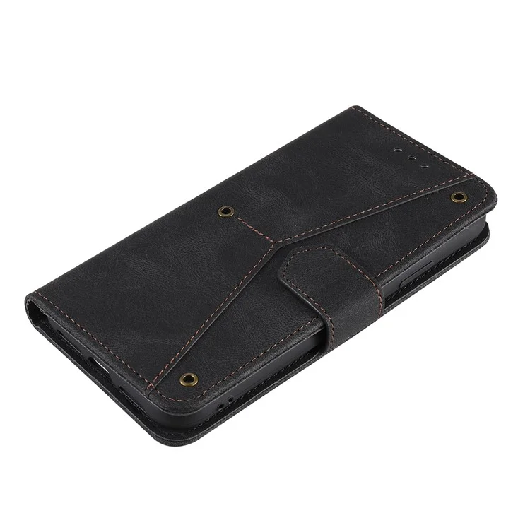 Rivet Decor Funda de protección para teléfono con piel sintética y empalme para Xiaomi Mi 11 Lite 4G / 5G / 11 Lite 5G NE - Negro 