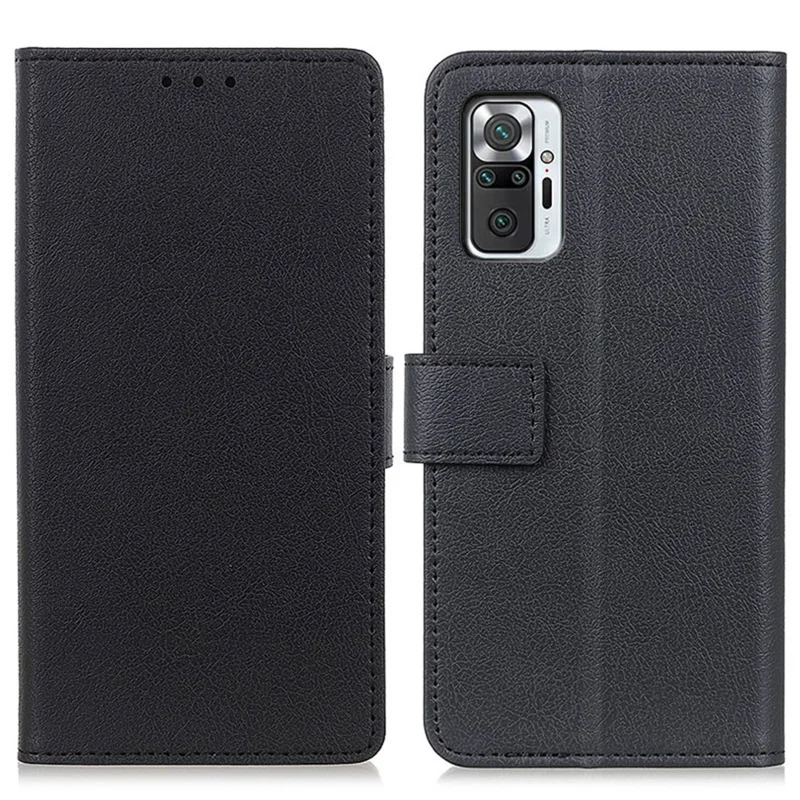 For Xiaomi Redmi Note 10 Pro / 10 Pro Max Shockproof Phone Case Leather Protective Cover with Stand Wallet - Black