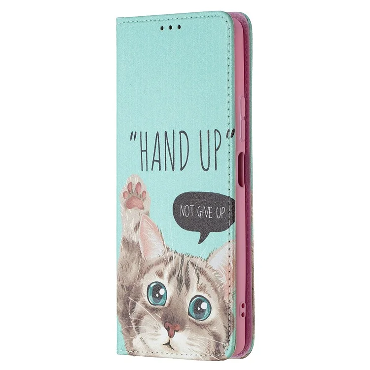 Brieftasche Design Stylish Muster Druck Automatisch Absorbiertes Pu-ledergehäuse Mit Stand Für Xiaomi Redmi Note 10 Pro 4G (indien)/(global)/note 10 Pro Max - Katze
