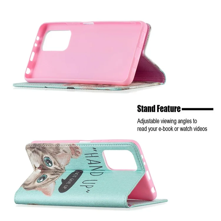 Brieftasche Design Stylish Muster Druck Automatisch Absorbiertes Pu-ledergehäuse Mit Stand Für Xiaomi Redmi Note 10 Pro 4G (indien)/(global)/note 10 Pro Max - Katze