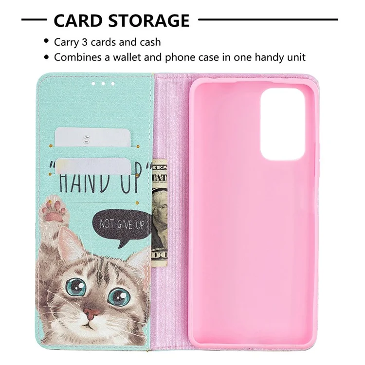 Brieftasche Design Stylish Muster Druck Automatisch Absorbiertes Pu-ledergehäuse Mit Stand Für Xiaomi Redmi Note 10 Pro 4G (indien)/(global)/note 10 Pro Max - Katze
