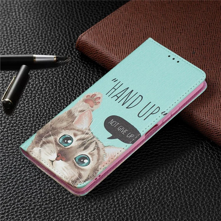Brieftasche Design Stylish Muster Druck Automatisch Absorbiertes Pu-ledergehäuse Mit Stand Für Xiaomi Redmi Note 10 Pro 4G (indien)/(global)/note 10 Pro Max - Katze