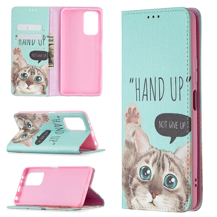 Brieftasche Design Stylish Muster Druck Automatisch Absorbiertes Pu-ledergehäuse Mit Stand Für Xiaomi Redmi Note 10 Pro 4G (indien)/(global)/note 10 Pro Max - Katze