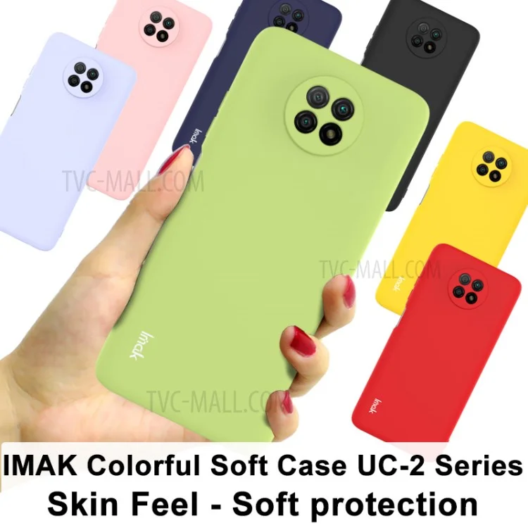 IMAK UC-2 Serie Coir Cover Soft TPU Colorfulfure Pour Xiaomi Redmi Note 9 5G / Note 9T 5G - Rouge