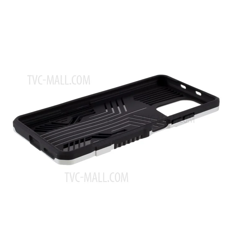 Étui mobile hybride Vanguard à 4 coins avec protection anti-chute et support pour Xiaomi Redmi K40/K40 Pro/K40 Pro+/Mi 11i/Poco F3 - Argent