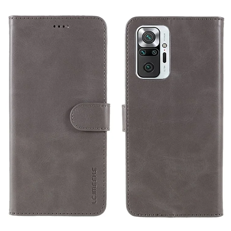 Lc. Case de Cuero de Stand de Billetera de Imeke Para la Portada Del Teléfono Móvil Xiaomi Redmi Note 10 Pro - Gris